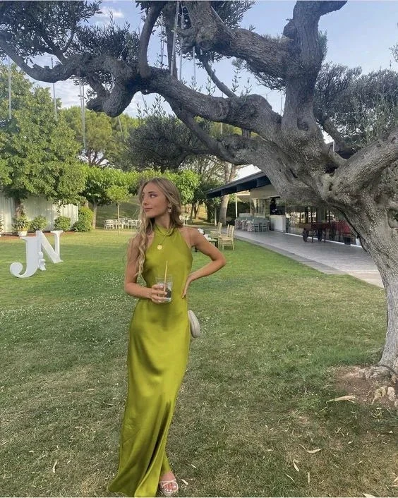 Green Halter Long Prom Dress Evening Gown Party Dress Y7518 by simplepromdress