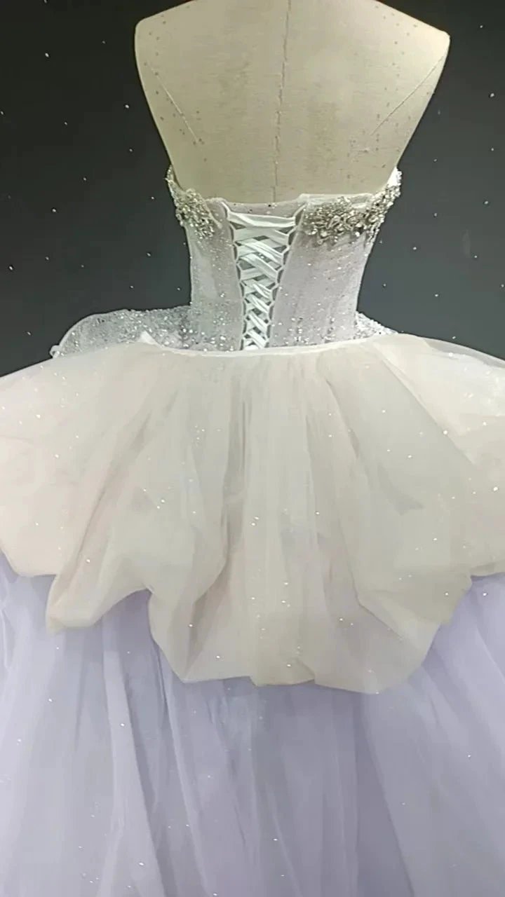 Starry veil feather crystal embellished flower bud dress by ZAPDRESS