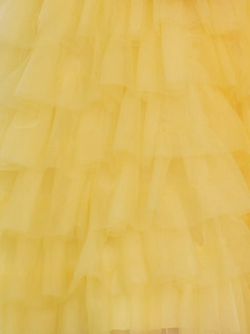 Strapless Tiered Ruffle Tulle Short Homecoming Dress With Flowers