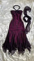 Vintage Halter Purple Beaed Chiffon Mermaid Prom Dress Long Party Evening Dress Y7503 by simplepromdress