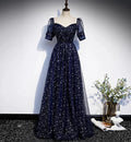 Blue tulle long prom dress blue evening dress s106 by simplepromdress