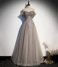 Elegant tulle lace long prom dress A line evening gown s67 by simplepromdress