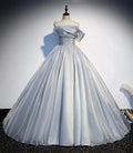 Gray tulle lace long ball gown dress formal dress s91 by simplepromdress