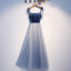 Blue velvet tulle short homecoming dress s99