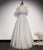 Stylish tulle sequins long A line prom dress evening dress s71 by simplepromdress