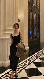 Vintage Black Sleeveless Evening Dress,New Year Outfit Dress Y1359 by simplepromdress