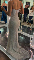 Spaghetti Straps Backless Evening Dress,Sexy Mermaid Evening Gown With Train Y1396 by simplepromdress
