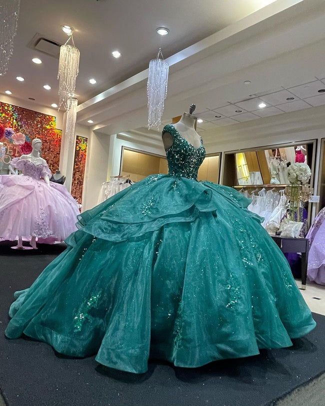 Ball Gown Birthday Dress Lace Up Sweet 16 Dress Y1229 Main Image