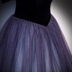 Purple tulle long prom dress A line evening gown s66 by simplepromdress