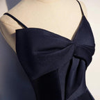 Dark blue satin long prom dress, simple evening dress s93 by simplepromdress
