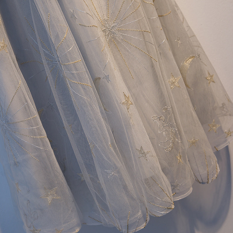 Cute gray tulle short homecoming dress s96