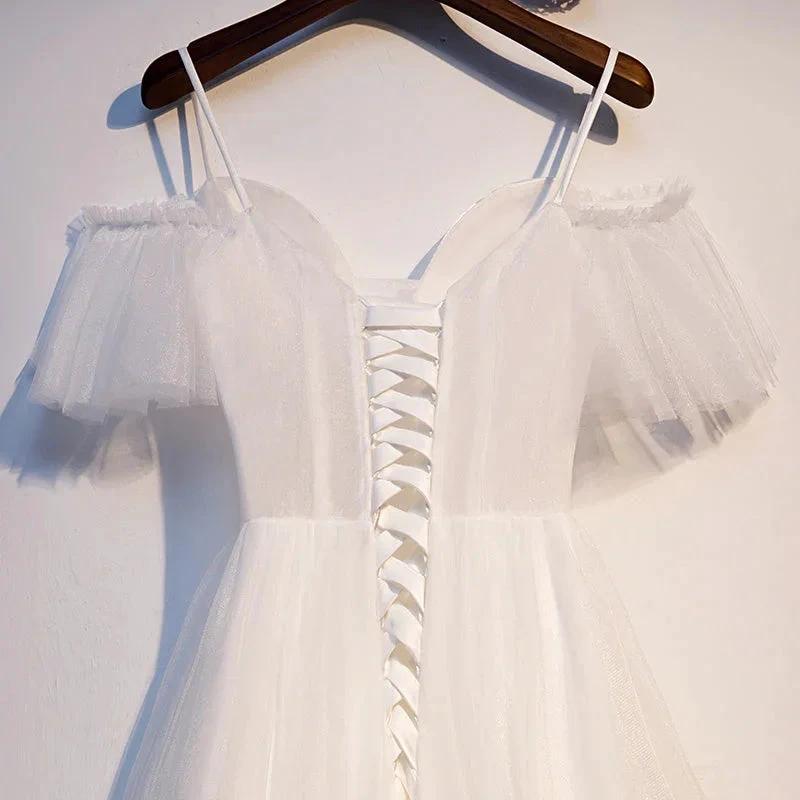White tulle short homecoming dress s97 by simplepromdress