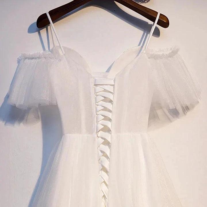 White tulle short homecoming dress s97 by simplepromdress
