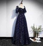 Blue tulle long prom dress blue evening dress s106 by simplepromdress