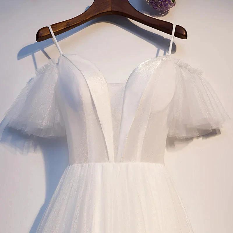 White tulle short homecoming dress s97 by simplepromdress