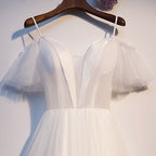 White tulle short homecoming dress s97