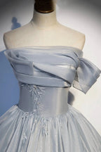 Gray tulle lace long ball gown dress formal dress s91 by simplepromdress