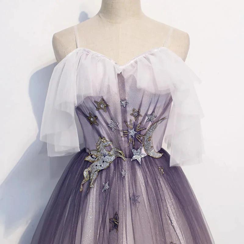 Stylish tulle long prom dress evening dress s100 by simplepromdress