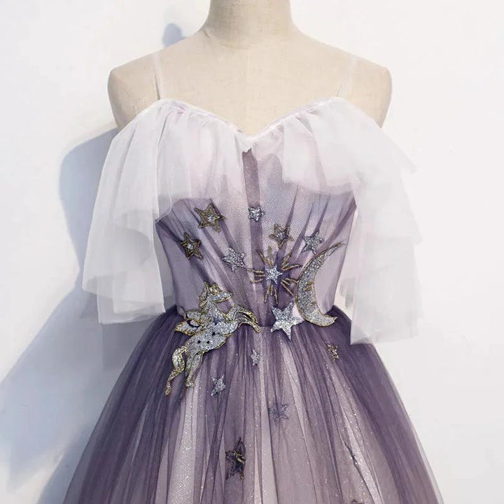 Stylish tulle long prom dress evening dress s100 by simplepromdress