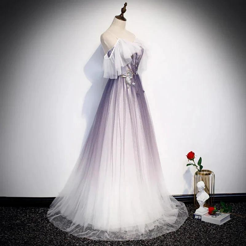 Stylish tulle long prom dress evening dress s100 by simplepromdress