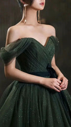 Simple green tulle long prom dress, green tulle evening dress Y1554 by simplepromdress