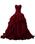 Burgundy Evening Gowns,Ball Gown Formal Dress,Evening Gowns For Teens Y1558 by simplepromdress