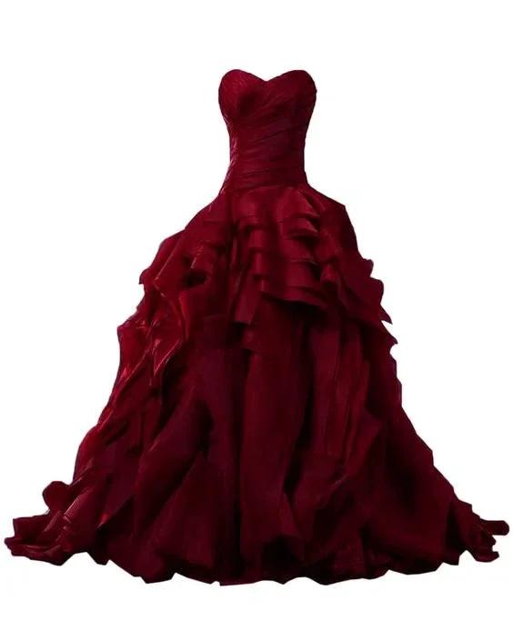 Burgundy Evening Gowns,Ball Gown Formal Dress,Evening Gowns For Teens Y1558 by simplepromdress