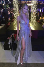 A-Line Sparkle Sequin Tulle Prom Dress Formal Evening Gowns Y1530 by simplepromdress
