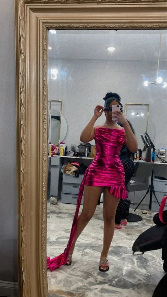 Hot Pink Short Homecoming Dress 22nd Birthday Party Dress Y1541