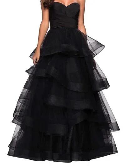 Sweetheart Black Rufflue Long Prom Evening Dress Y1624 by simplepromdress