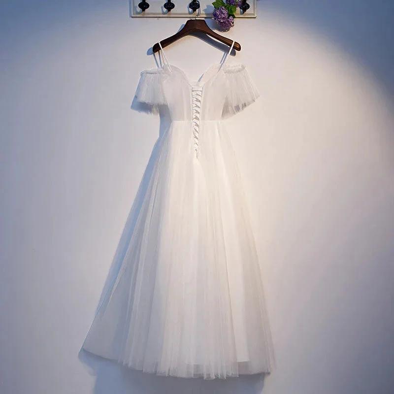 White tulle short homecoming dress s97 by simplepromdress