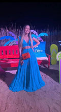 Charming Two Piece Blue Evening Dress,Sexy Blue Beach Dress Y1327 by simplepromdress