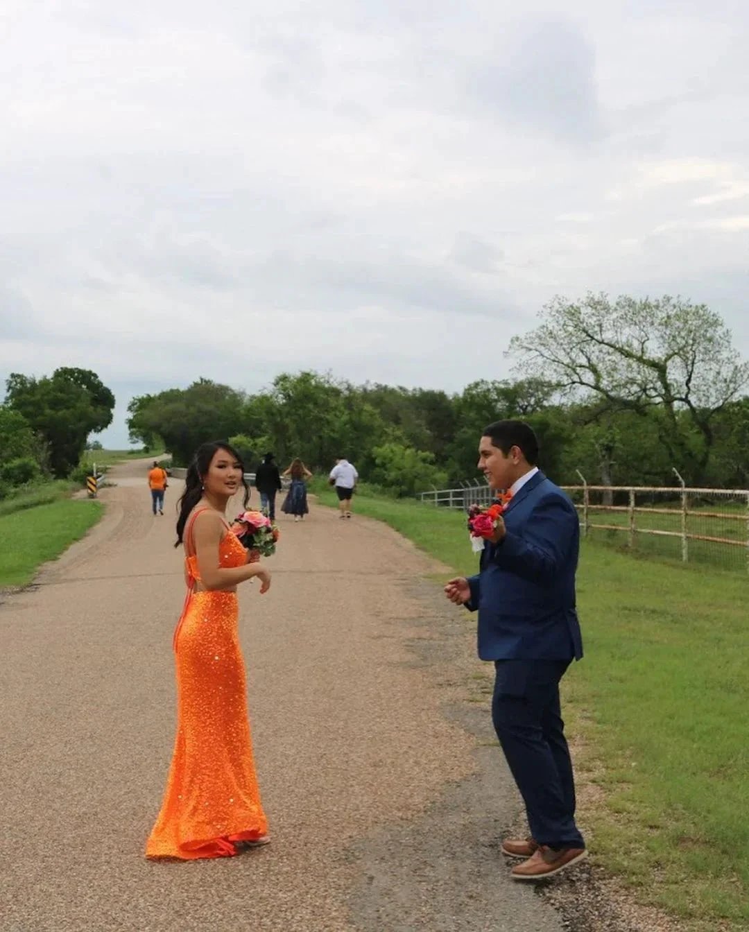 Elegant Mermaid Orange Sequins Long Prom Dress Formal Evening Dresses Y1307 by simplepromdress