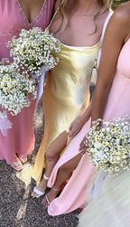 Yellow Simple Prom Dress With Split,Sexy Evening Dress Y1616 by simplepromdress