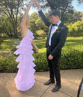 Sexy Halter Pink Layered Long Prom Evening Dresses,Chic Formal Gown Y1586 by simplepromdress
