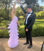 Sexy Halter Pink Layered Long Prom Evening Dresses,Chic Formal Gown Y1586 by simplepromdress