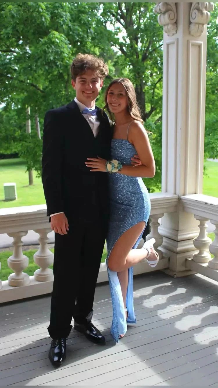 Elegant Blue Sequins Mermaid Prom Dress,Charming Evening Dress Y1707 by simplepromdress