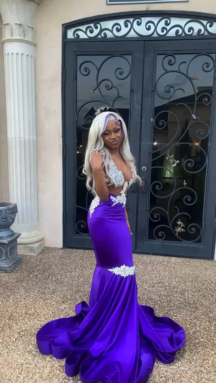 Sexy Purple Mermaid Prom Dress,Charming Evening Dress Y1708 by simplepromdress