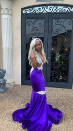 Sexy Purple Mermaid Prom Dress,Charming Evening Dress Y1708 by simplepromdress