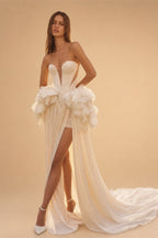 Sexy Plunging Strapless Mermaid Wedding Dresses  ZP022