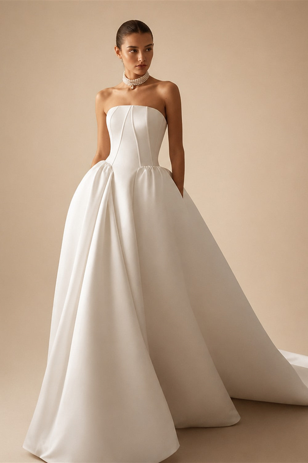 Vintage Sleeveless A-Line Wedding Dress 2027 Elegant Strapless Customized Bride Gown Princess BECHOYER T208 Vestido De Noiva