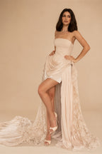 Strapless Corset Wedding Dresses with High-Low Lace Train ZP025