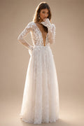 Sexy Deep V Neck Elegant 2027 Wedding Dresses Boho Backless 3D Flora Lace Appliques Beach Bridal Gown Custom Vestido De Novia
