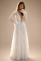 Sexy Deep V Neck Elegant 2027 Wedding Dresses Boho Backless 3D Flora Lace Appliques Beach Bridal Gown Custom Vestido De Novia