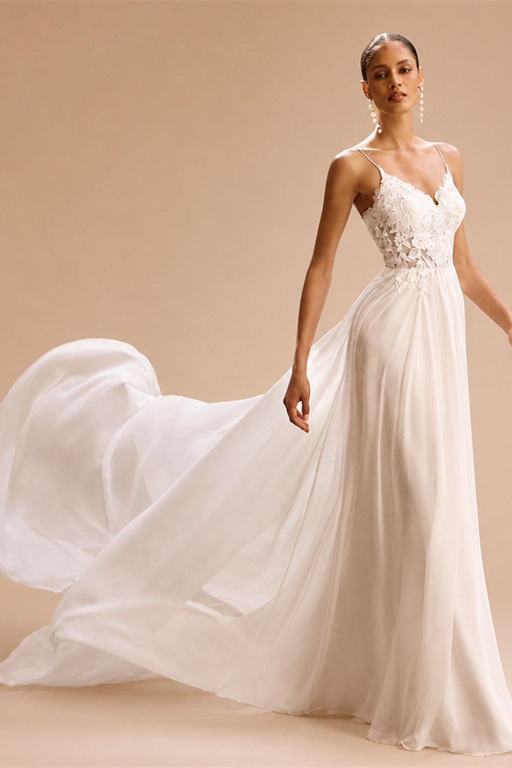 RoyceBridal Beach Wedding Dress V-Neck Lace Chiffon Romantic Flowy Bridal Gown Vestido De Novia Boda 2027 Customized