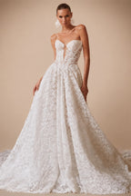 Customized Sexy Sweetheart Lace A Line Wedding Dresses Classic Off The Shoulder Backless Court Train Vintage Bridal Gown