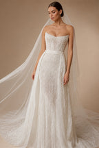 Ranmo Exquisite and Sexy Wedding Dress Beaded Strapless Sleeveless Detachable Drawl Mermaid Wedding Dress Vestido de novia 2025