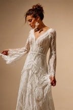 robe mariee boheme Lace Long Sleeve Mermaid Wedding Dress 2025 Boho Customized Bridal Gown for Women vestidos de novia sirena
