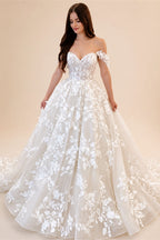 Customized Exquisite Ball Gown Wedding Dress 2025 Sweetheart Appliques Off The Shoulder Backless For Brides Vestido De Novia