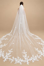 3m Cathedral Wedding Bridal Veil Soft Lace Ivory White Veil with Comb Veu Velo Noiva Wedding Accessories 3m 4m 5m Customizable V